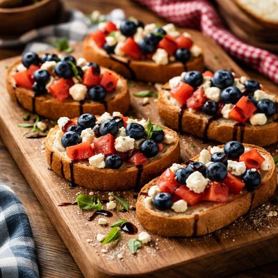 Image of Red White and Blue Bruschetta