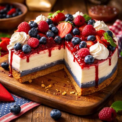 Image of Red White and Blue Cheesecake