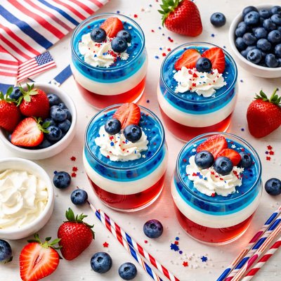 Image of Red White and Blue Jello