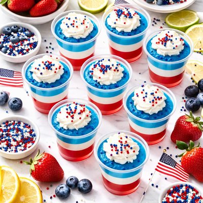 Image of Red White and Blue Jello Shots