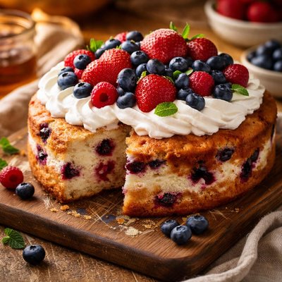 Image of Red White and Blue Yogurt Cake