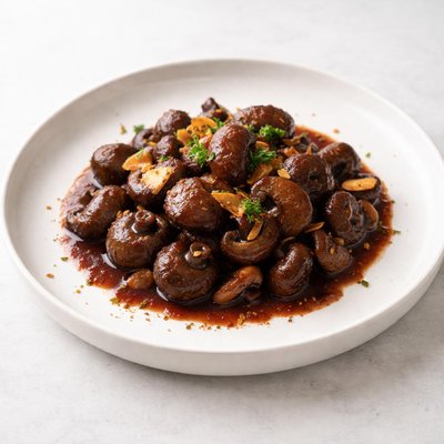Image of Red Wine and Garlic Mushrooms