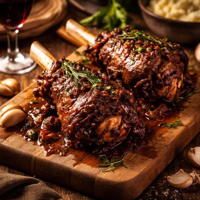 Image of Red Wine and Herb Lamb Shanks
