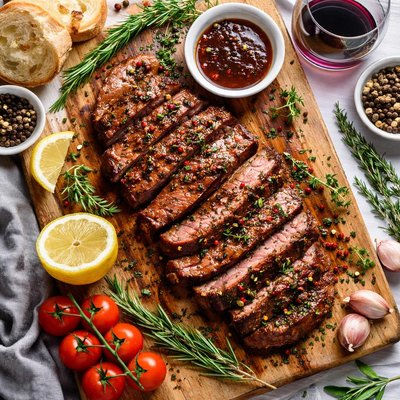 Image of Red Wine Herb Marinated Beef Steak