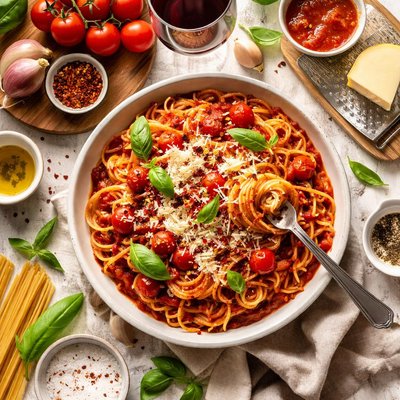 Image of Red Wine Tomato Pasta