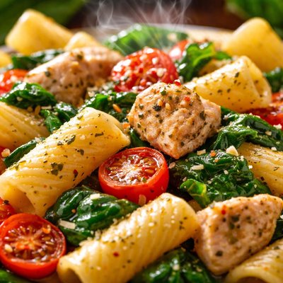 Image of Reduced Fat Chicken Spinach Tomato Pasta