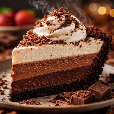 Image of Reduced Fat Double Layered Chocolate Pie
