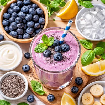 Image of Whole30 Refreshing Blueberry Smoothie
