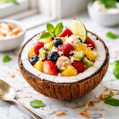 Image of Refreshing Coconut Fruit Salad