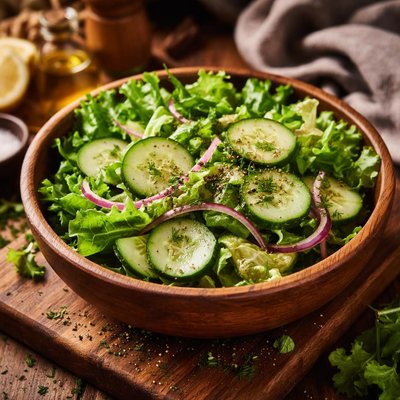 Image of Whole30 Refreshing Cucumber and Lettuce Salad