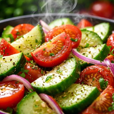 Image of Refreshing Cucumber and Tomatoe Salad