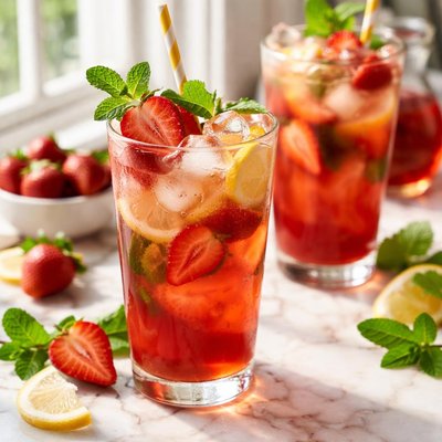 Image of Refreshing Strawberry Iced Tea
