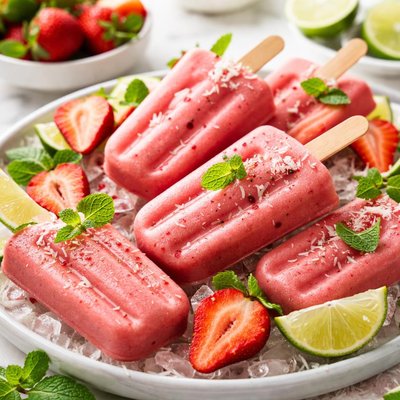 Image of Whole30 Refreshing Strawberry Popsicles