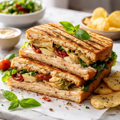 Image of Rejuvenated Rustic Turkey Artichoke Panini