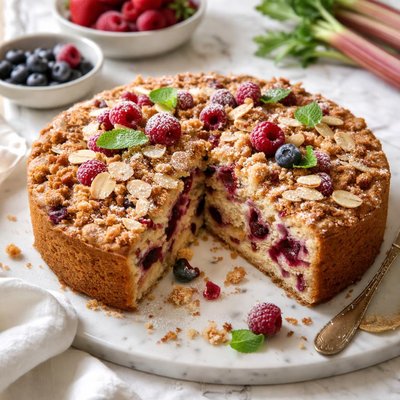 Image of Rhubarb Berry Coffee Cake