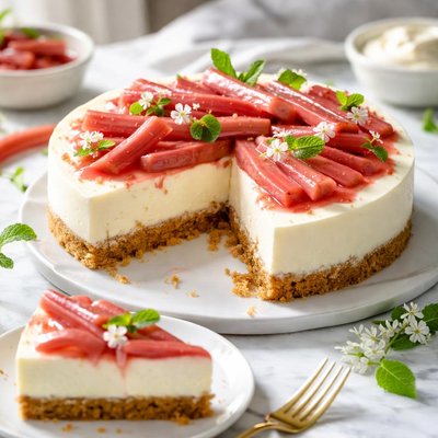 Image of Rhubarb Cheesecake Dessert