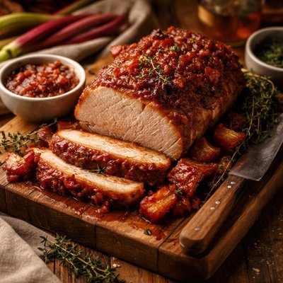 Image of Rhubarb Glazed Pork Roast