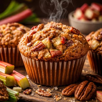 Image of Rhubarb Pecan Muffins