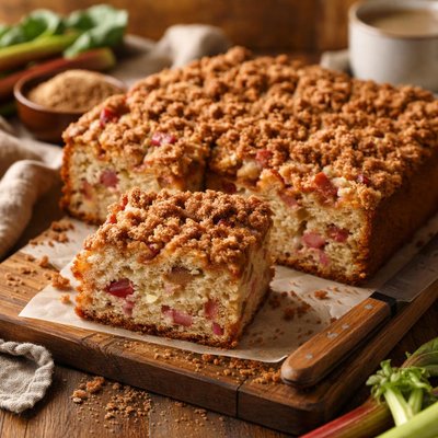 Image of Rhubarb Sour Cream Coffee Cake