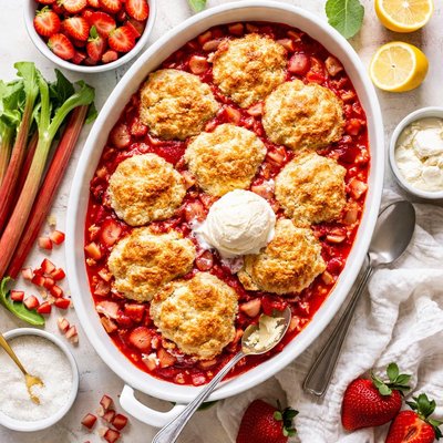 Image of Rhubarb Strawberry Cobbler