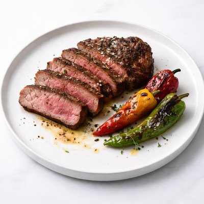 Image of Rib Eye and Peppers