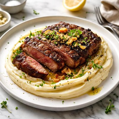 Image of Rib Eye on a Bed of Mascarpone Potato Puree