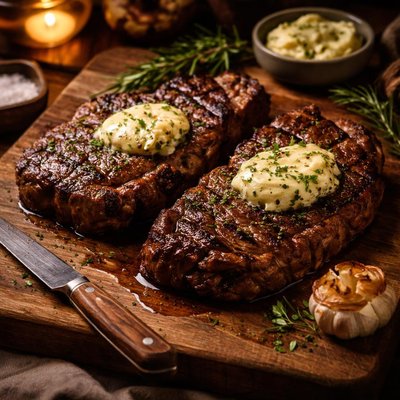 Image of Rib Eye Steaks with Bearnaise Butter