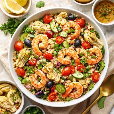 Image of Rice a Roni Salad with Artichokes and Shrimp