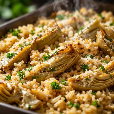 Image of Rice and Artichoke Hearts Baked