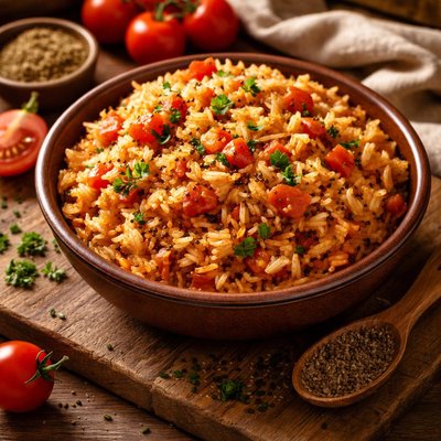 Image of Rice and Tomatoes with Cumin