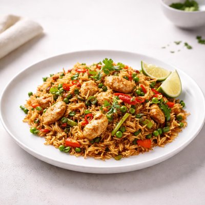 Image of Rice Bhuteko Rice Stir Fried with Chicken Nepali Style