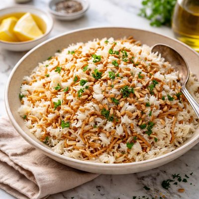 Image of Rice Bil Shareyah White Rice with Browned Fideo Noodles