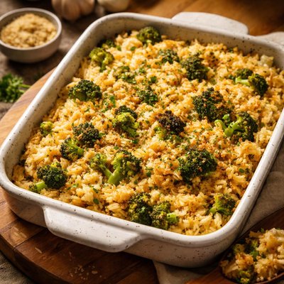 Image of Rice Broccoli Casserole W Nutritional Yeast