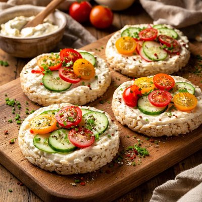 Image of Whole30 Rice Cakes with Cream Cheese