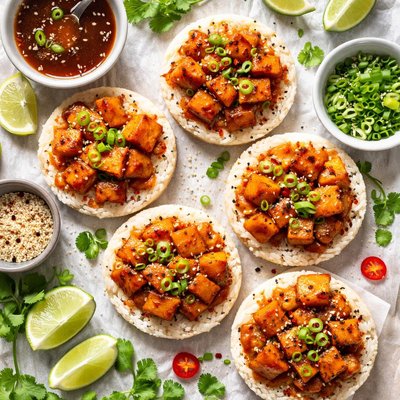 Image of Rice Cakes with Sweet Potatoes Soy Ginger Glaze