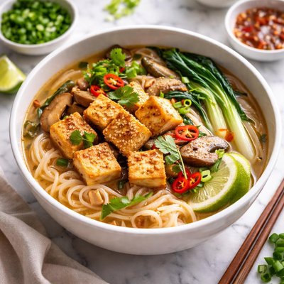 Image of Rice Cooker Asian Noodle Soup with Tofu