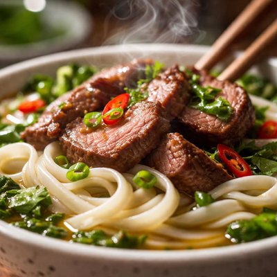 Image of Rice Noodles and Beef