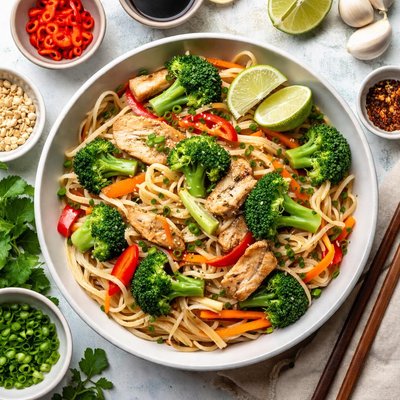 Image of Rice Noodles with Chicken Broccoli