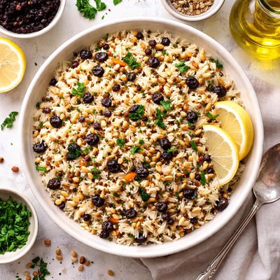 Image of Rice Pilaf with Currants and Pine Nuts