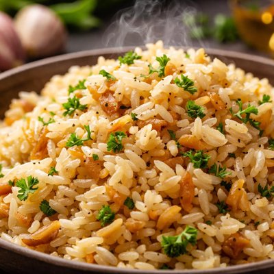 Image of Rice Pilaf with Garlic and Onions