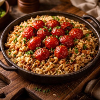 Image of Rice Pilaf with Glazed Tomatoes