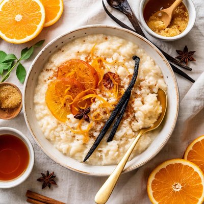 Image of Rice Pudding with Vanilla Bean Orange and Rum