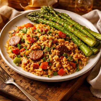 Image of Rice Regal and Asparagus