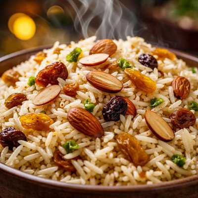 Image of Rice with Almonds and Raisins