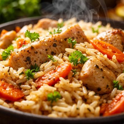 Image of Rice with Chicken and Carrots