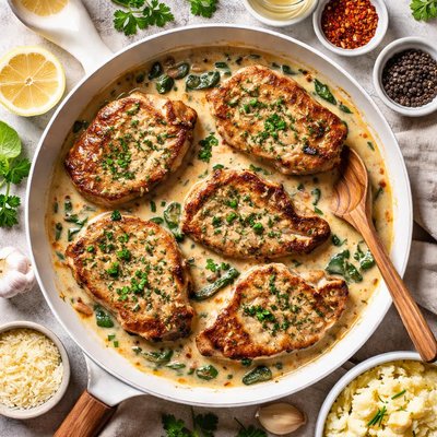 Image of Rich and Creamy Tender Pork Chops Pressure Cooked