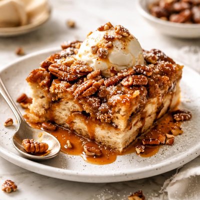 Image of Rich and Decadent Butter Pecan Bread Pudding