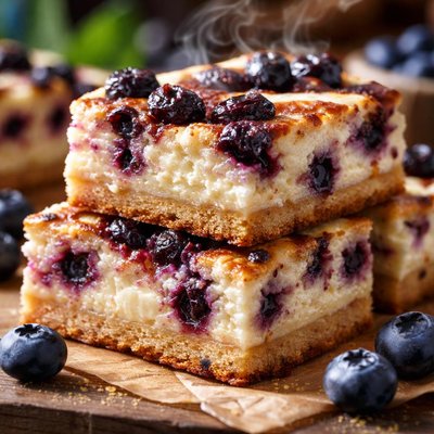 Image of Rich Blueberry Ricotta Cheese Bars