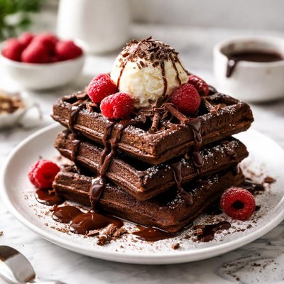 Image of Rich Chocolate Brownie Waffles