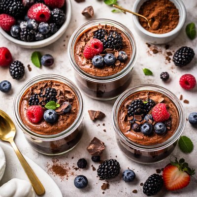 Image of Rich Chocolate Mousse with Dark Fruit Surprise